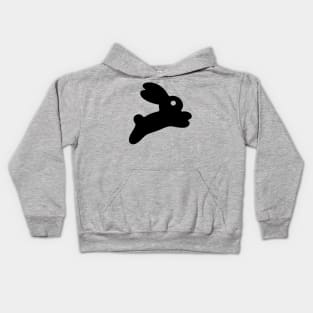 Jumping Black Bunny Kids Hoodie